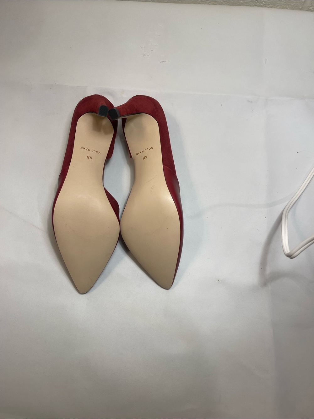 Cole Haan Women's Burgundy Pointed-Toe Leather Pumps - Picture 11 of 16